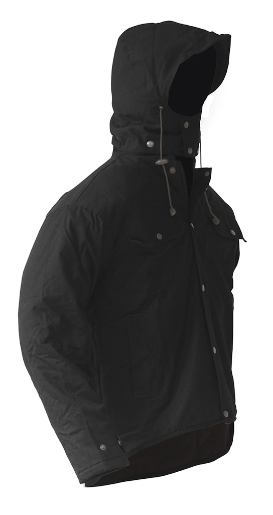 Caution Hooded Oilskin Long Sleeve Jacket