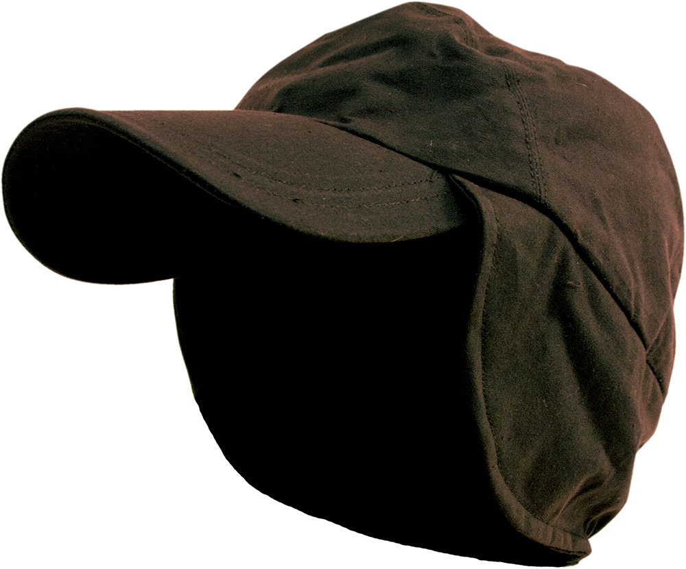 Caution Oilskin Cap with Flap