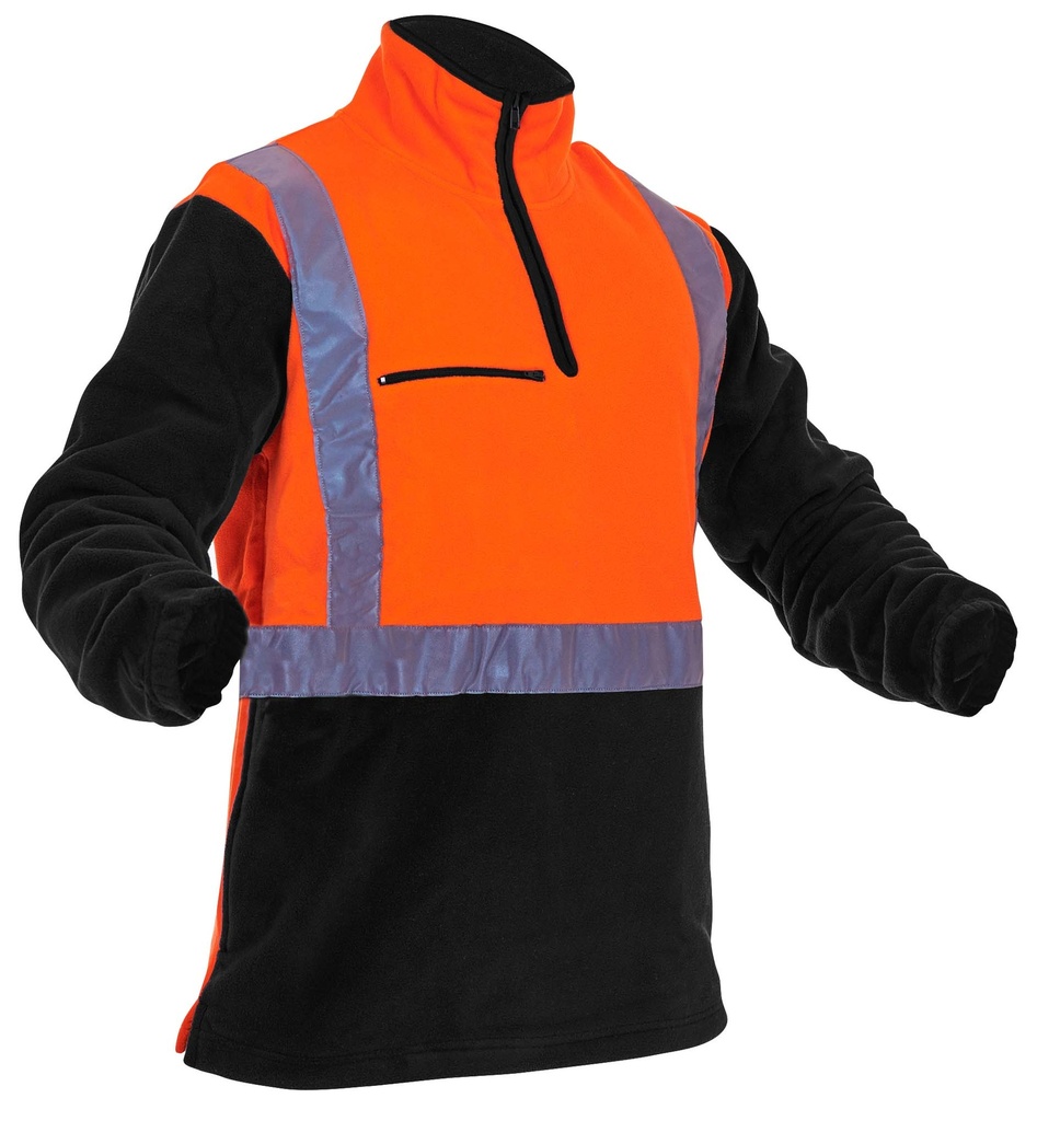 Caution D/N Polar Fleece 1 2 Zip Tunic - 380gm (PCF1012-FLOR/BK)