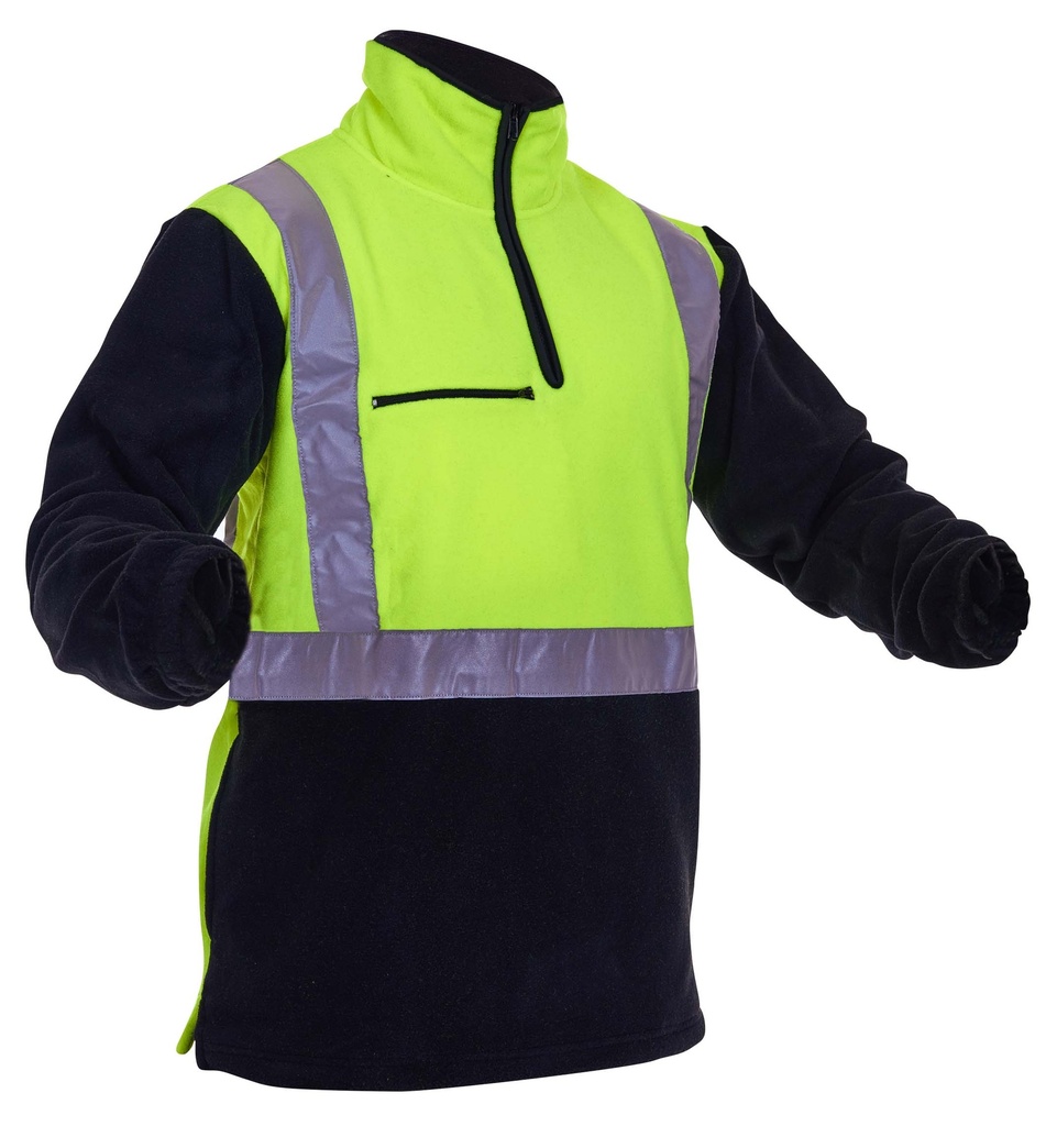 Caution D/N Polar Fleece 1 2 Zip Tunic - 380gm (PCF1012-FLYE/BK)