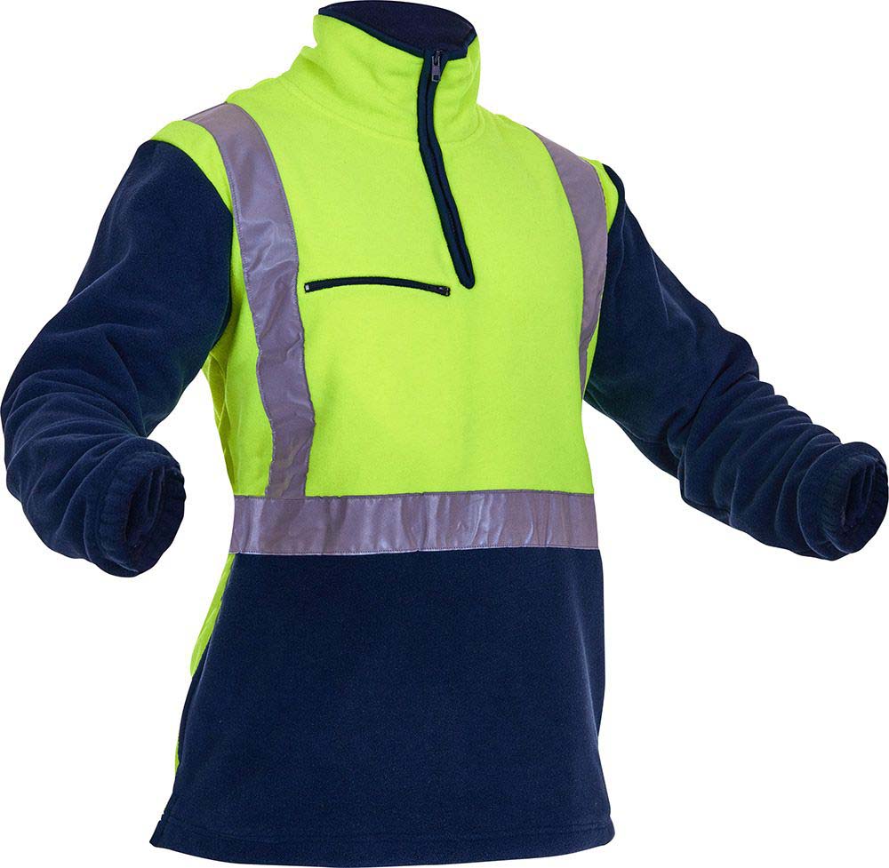 Caution D/N Polar Fleece 1 2 Zip Tunic - 380gm-Size 13XL