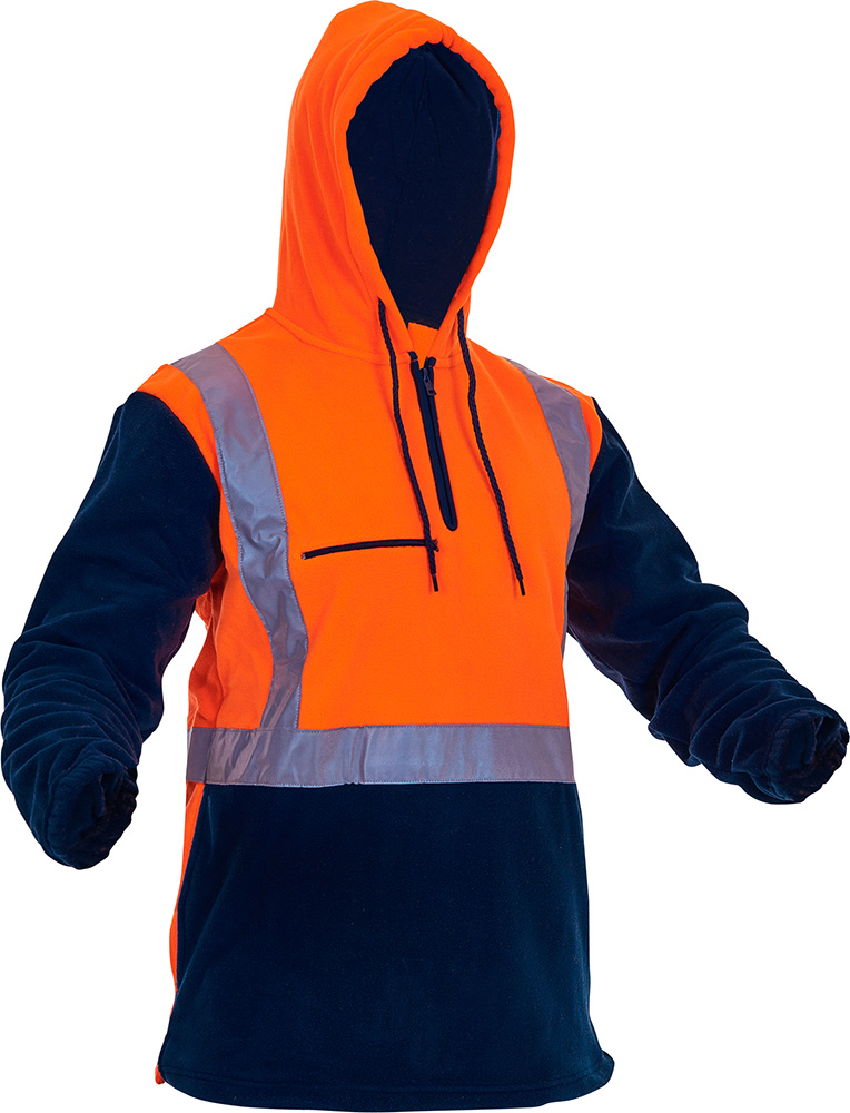 Caution D/N Polar Fleece 1 2 Zip Hoodie - 380gm
