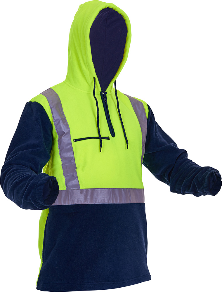 Caution D/N Polar Fleece 1 2 Zip Hoodie - 380gm