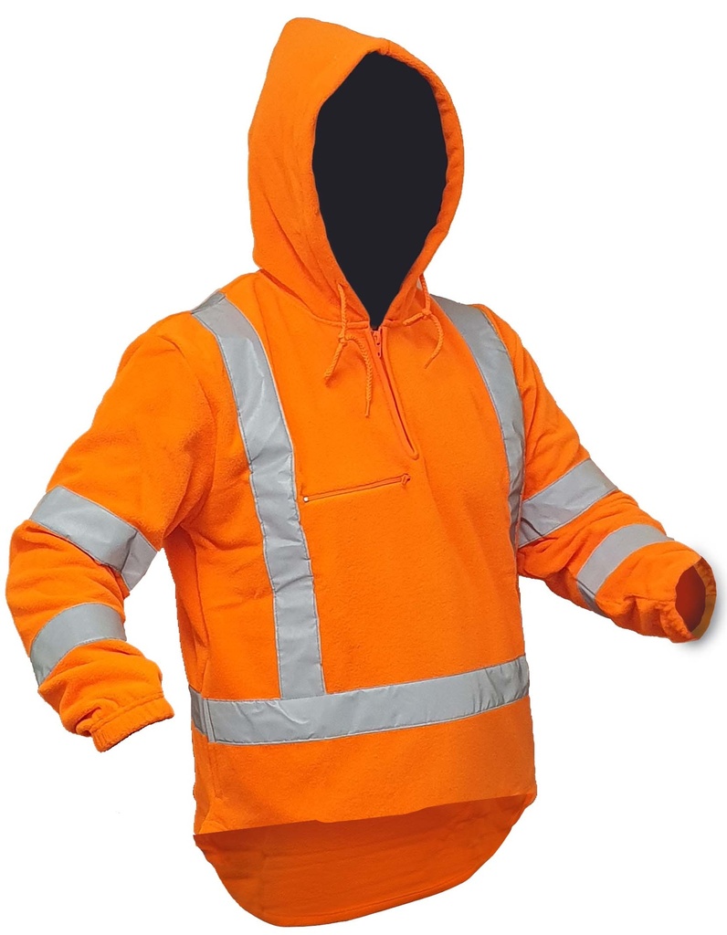 [PCF1019-FLOR-XS] Caution TTMC-W17 X-Back Polar Fleece 1 2 Zip Hoodi (XS)