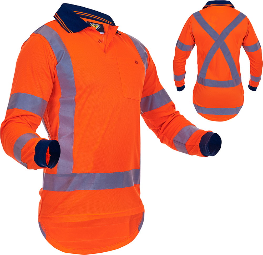 [PCP1224-FLOR-S] Caution TTMC-W17 L/S Micro Fibre Polo - X-Back (S)