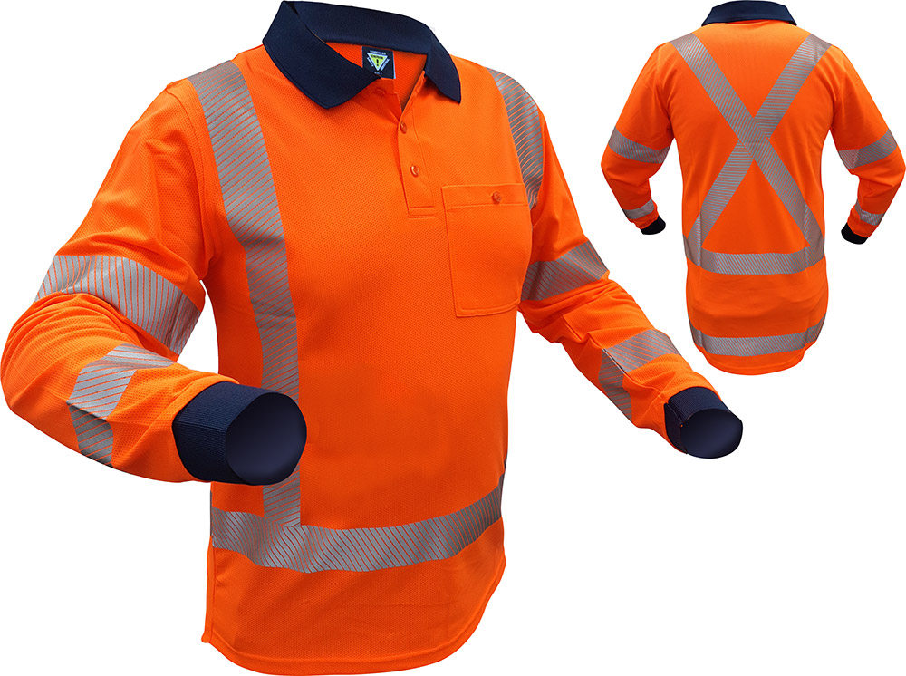 Caution TTMC-W17 L/S Polyester Mesh Polo - X-Back