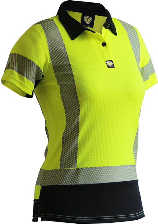 Caution D/N Women's Microvent Polo (PCP1264-FLYE/BK)