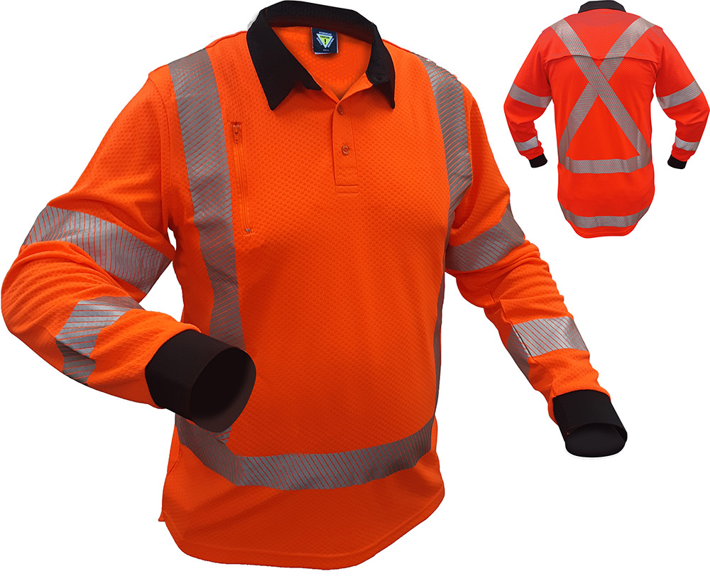 [PCP1269-FLOR-XS] Caution TTMC-W17 X-Back L/S Microvent Polo (XS)