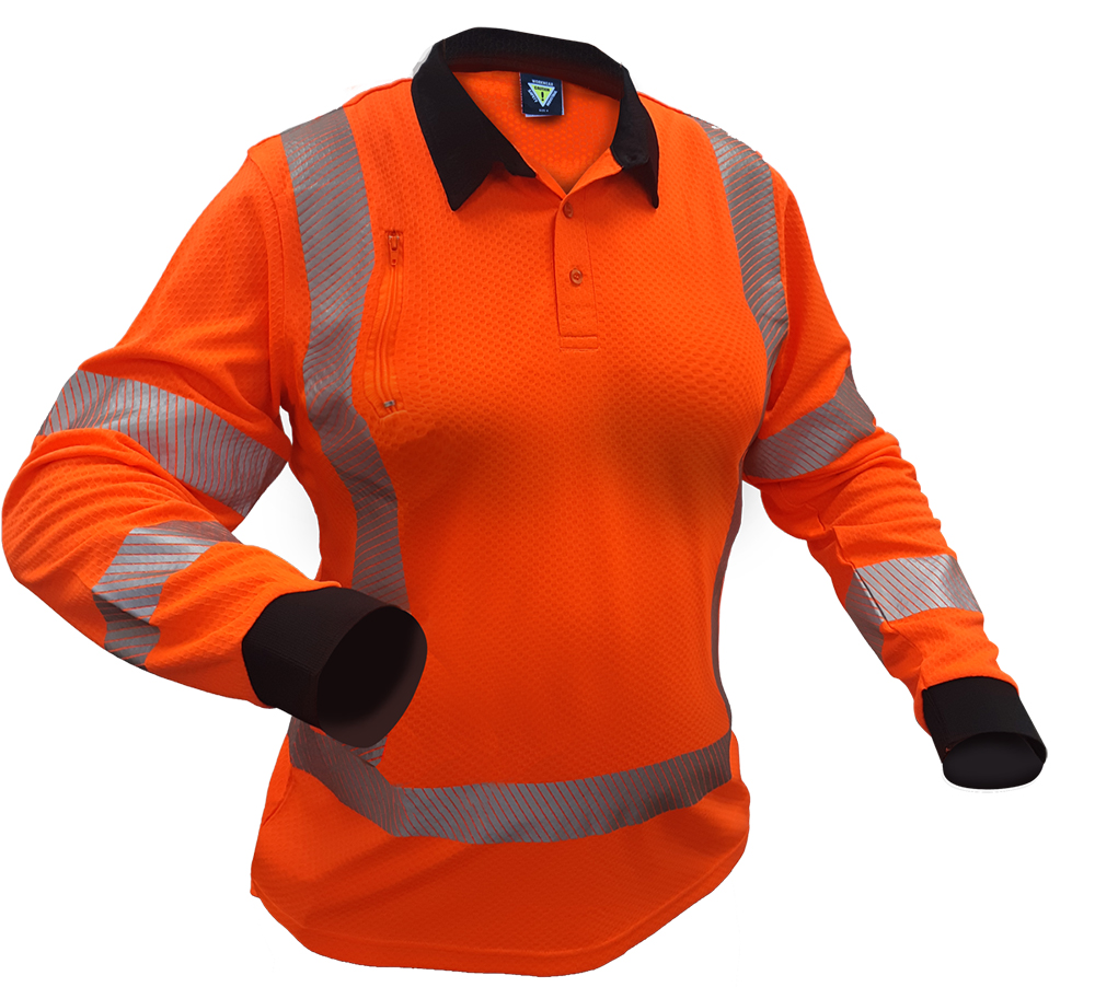 [PCP1274-FLOR-6] Caution TTMC-W17 X-Back L/S Women's Microvent Polo (6)