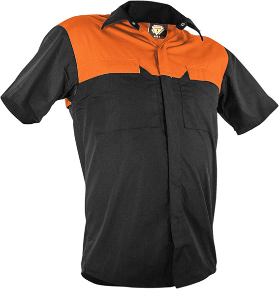 Caution Poly Cotton Short Sleeve Shirt (PCS2000-BK/FLOR)