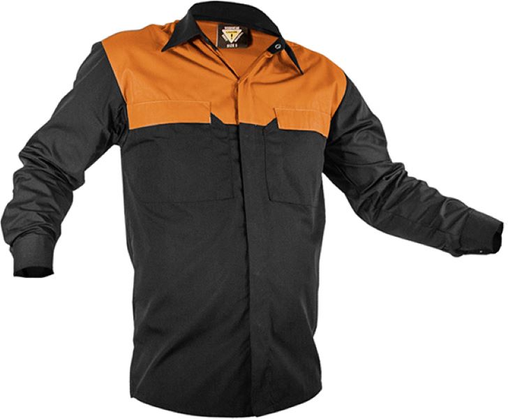 Caution Poly Cotton Long Sleeve Shirt (PCS2010-BK/FLOR)