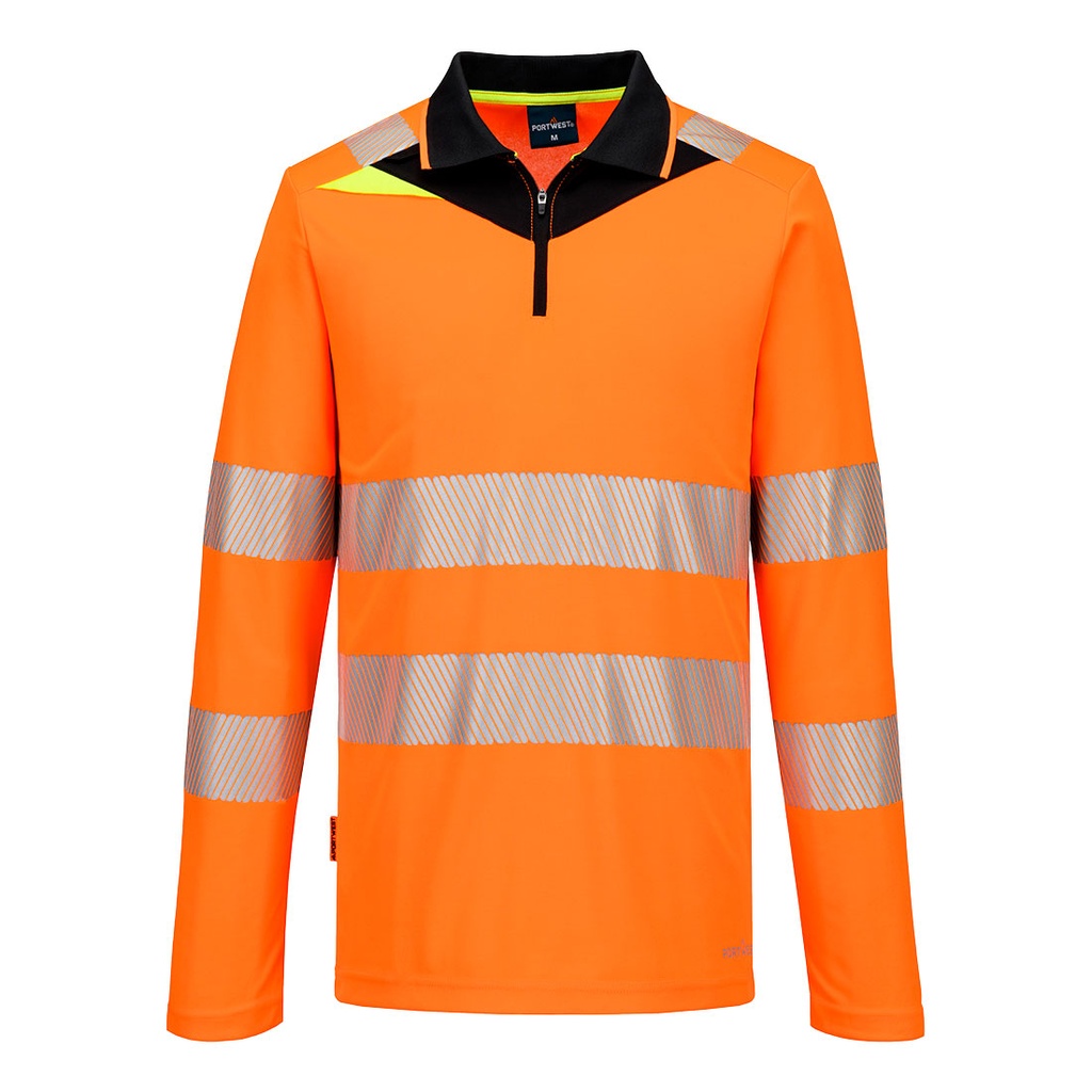 [DX419OBRS] DX4 Hi-Vis Polo Shirt L/S (Orange/Black, S)