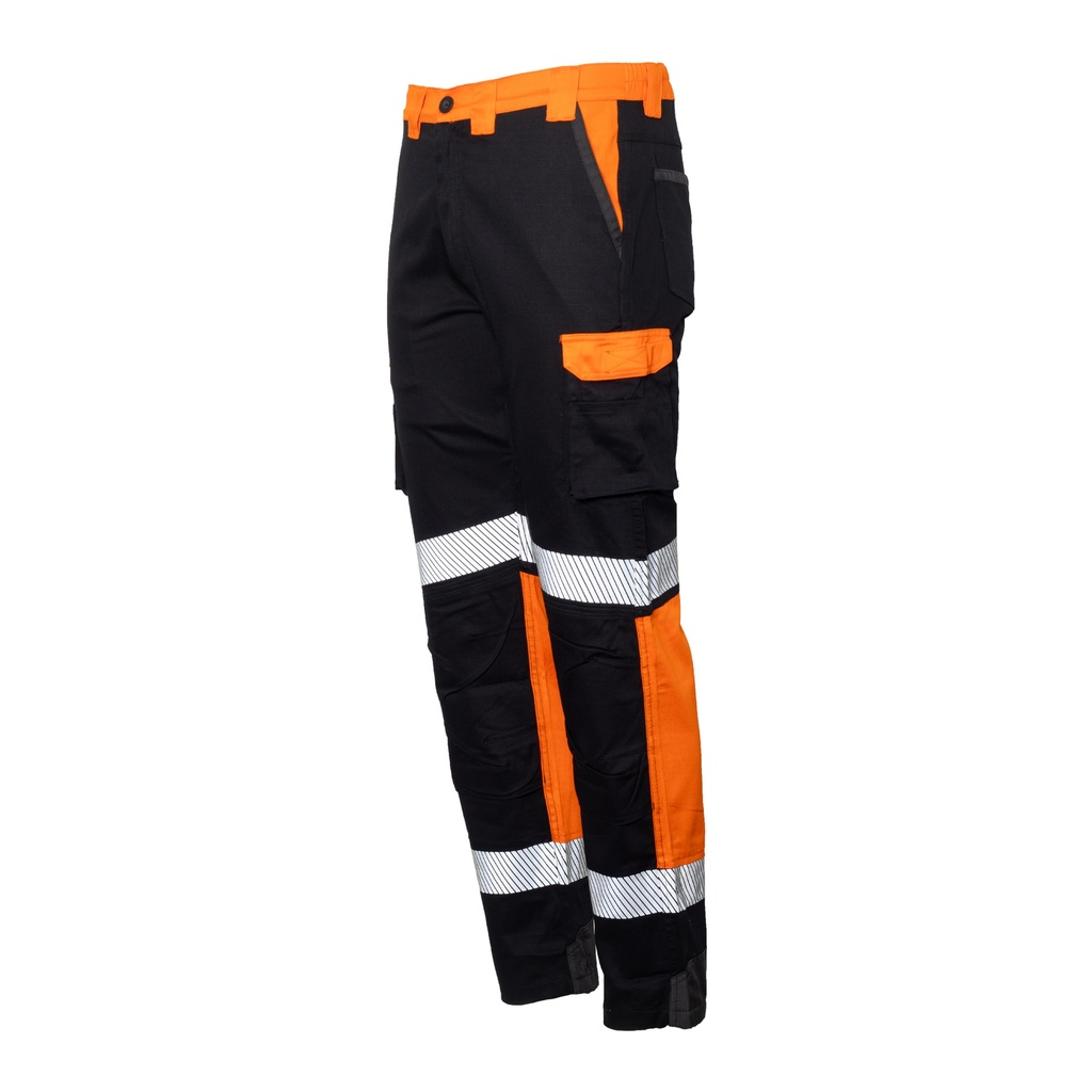 [801259-82] 220GSM Light Cargo Trousers, RIPSTOP BLK ORN Tape (82)