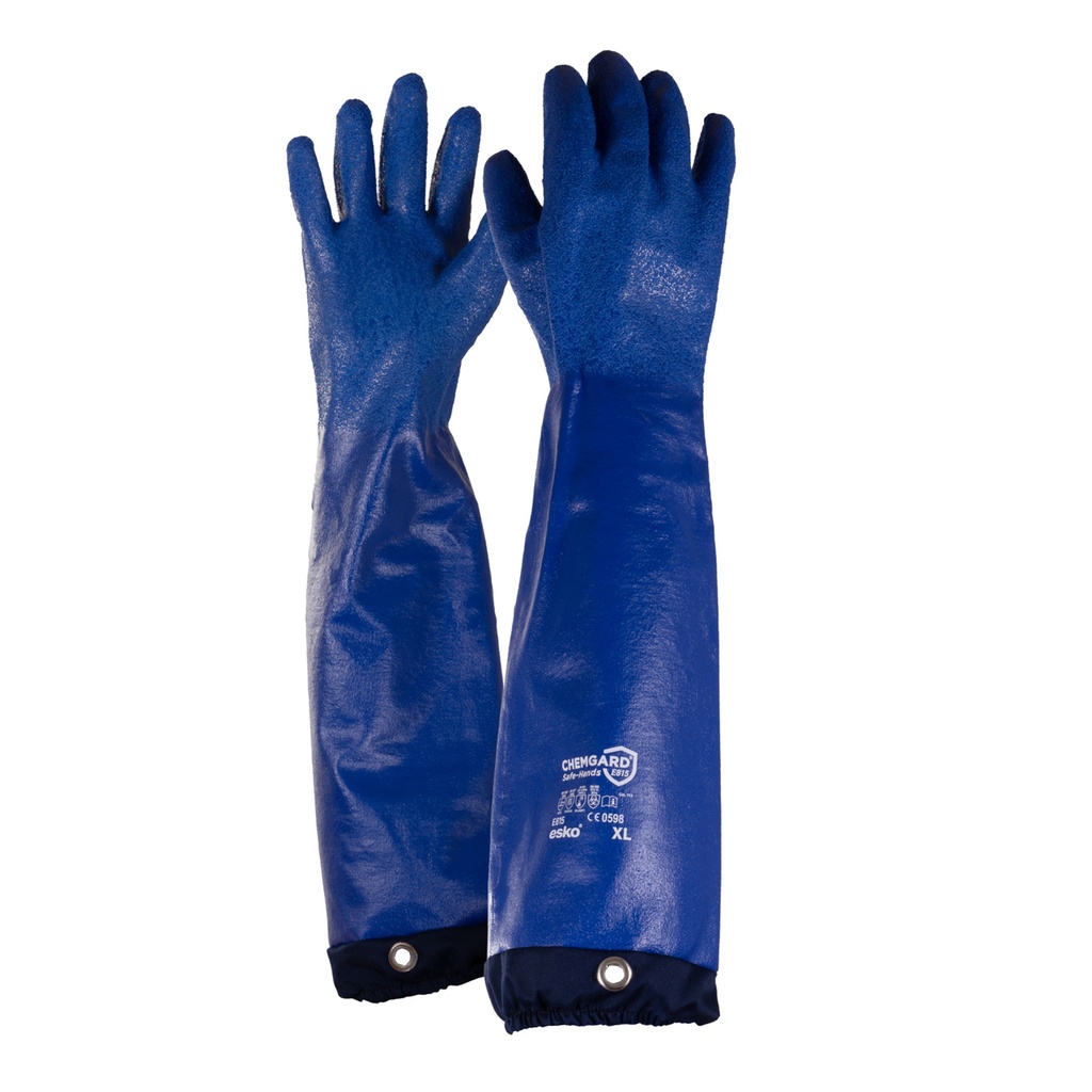 ChemGard Blue 60cm Nitrile Glove with Eyelet- Size 11(2XL) - Pack of 6