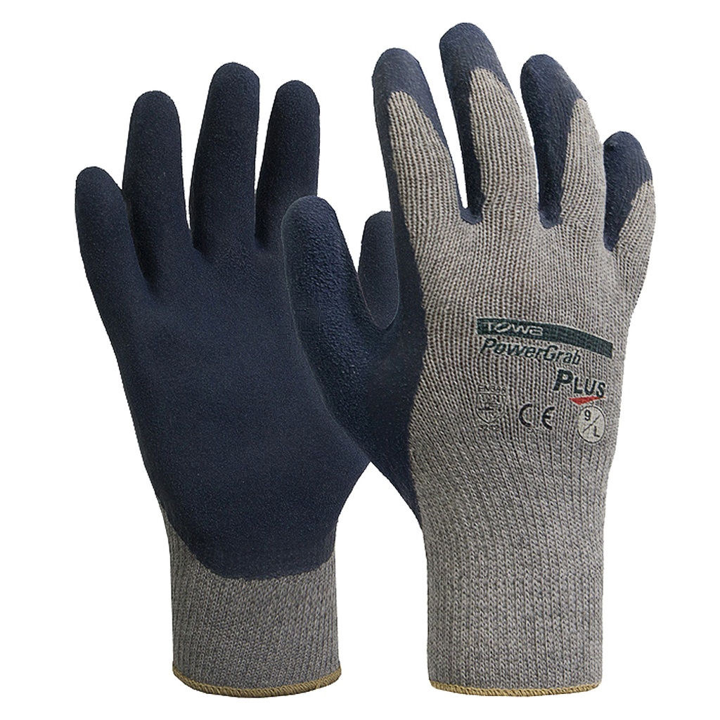 GREY Powergrab PLUS 10 Glove, gauge liner with Latex Microfinish Coating Size S (7) - Pack of 6