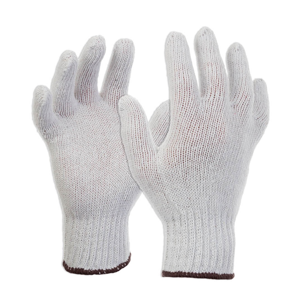 ESKO Knitted poly/cotton white glove, Blue cuff . Size XL - Pack of 12