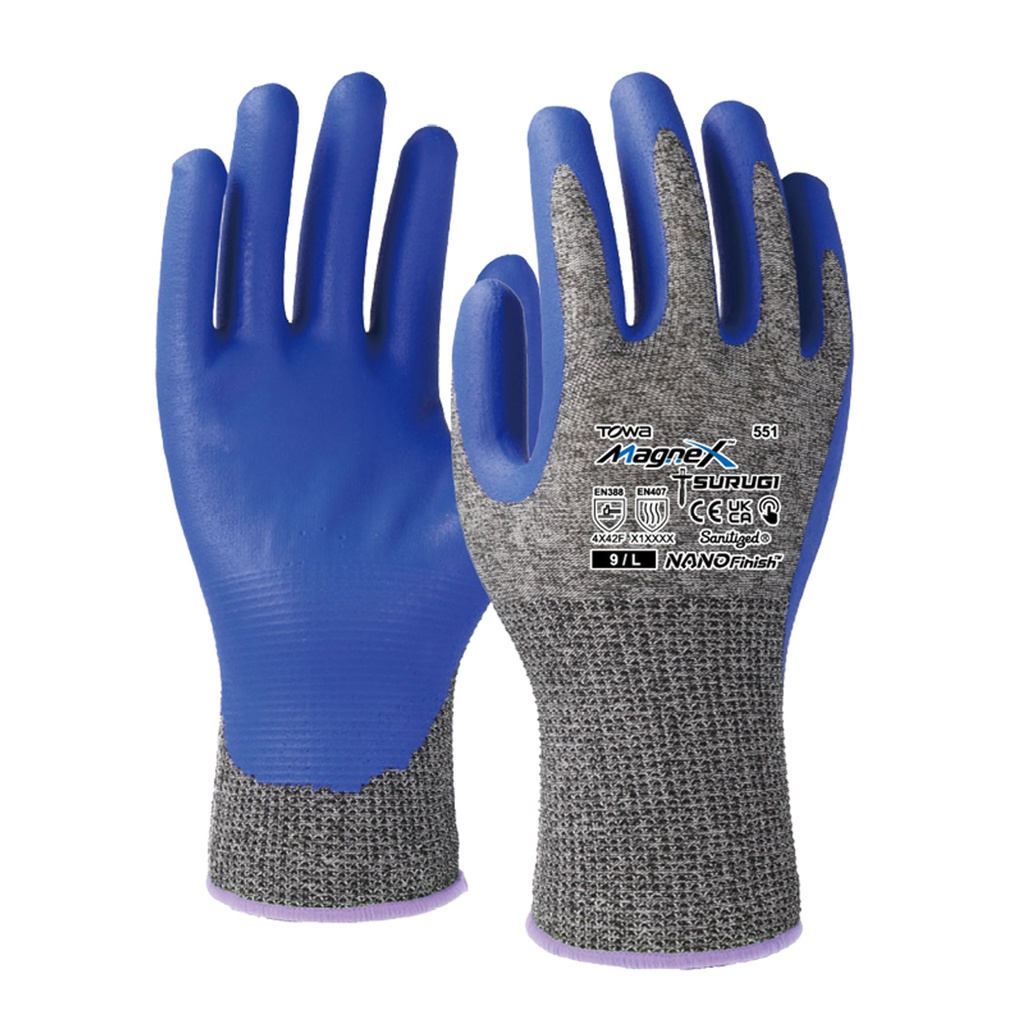 Glove Magnex 551, Cut F Level Glove, Touchscreen NanoFinish Nitrile coating – 7(S)