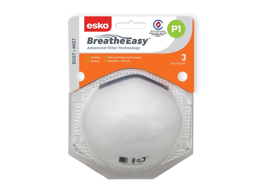 ESKO - P1 Respirator Non Valved Blister Pack (3) - Pack of 10
