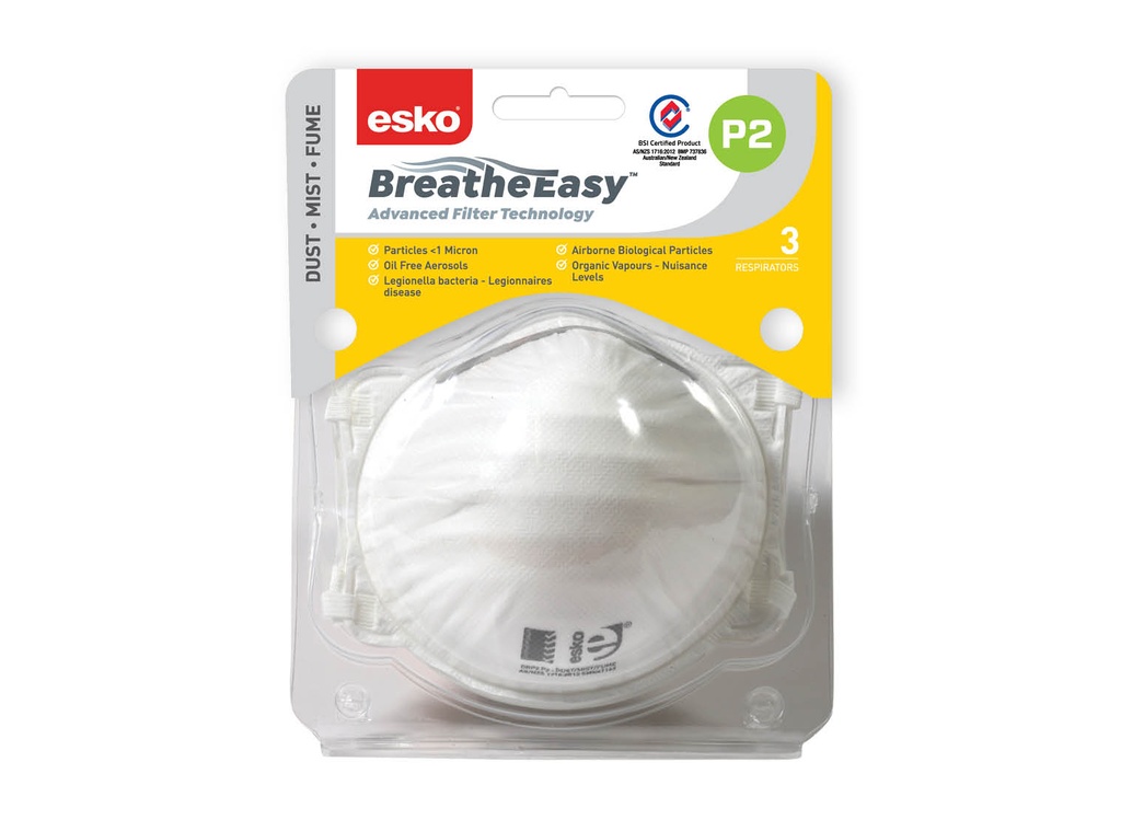ESKO - P2 Respirator Blister Pack (3) - Pack of 10