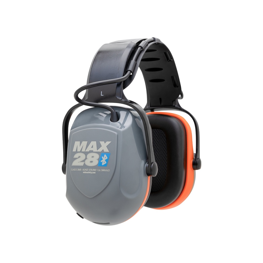 [E-MAX28] ESKO Max28 Bluetooth Banded Earmuffs Class 5 28dB, AS/NZS1270:2002