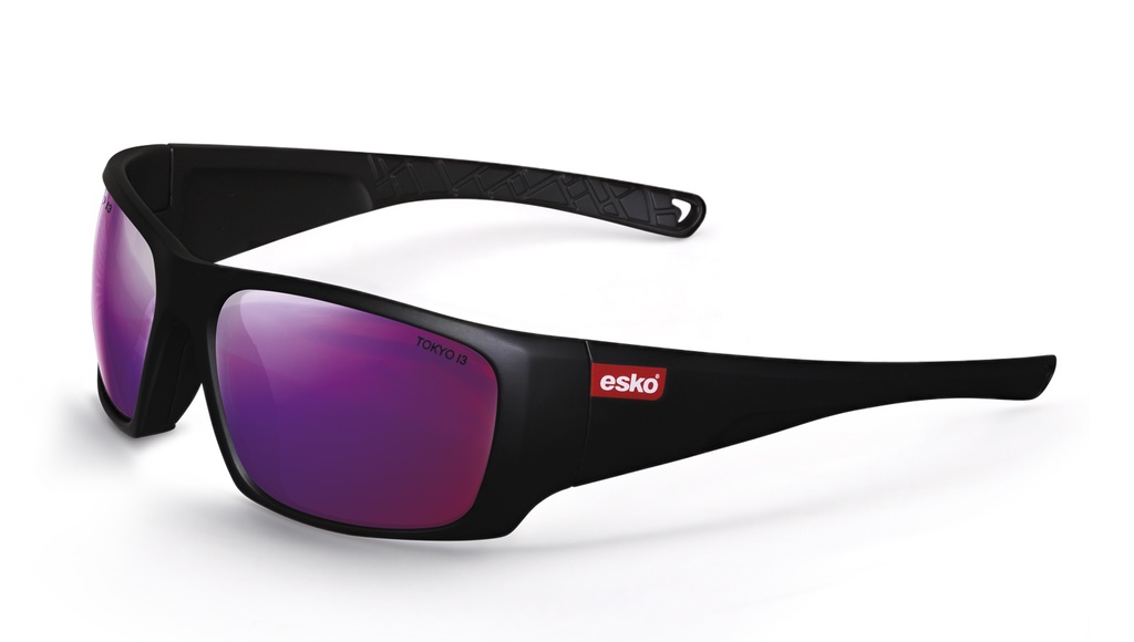 TOKYO Safety Glasses, Matt Black Frame, Lilac Mirror Lens, AF, AS, AS/NZS Cert - Pack of 10