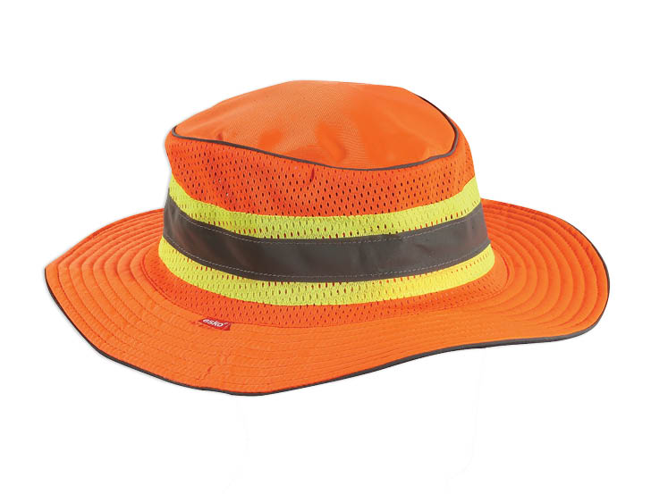 [HBHO L-XL] Hi-Vis Full Brim Safari Hat, Orange L-XL