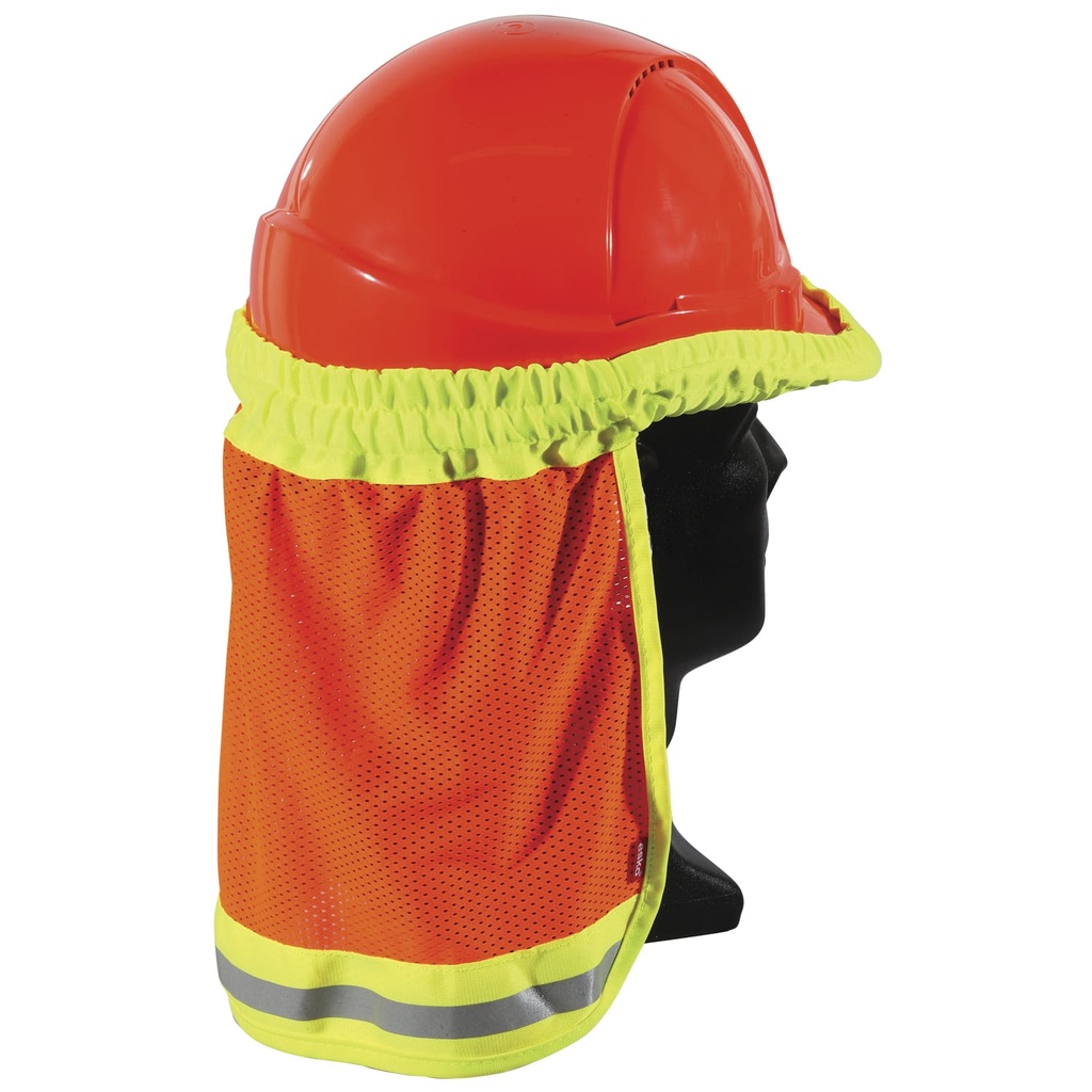 [HHSO] Hi-Vis Hard Hat Elastic Sun Shield, Orange