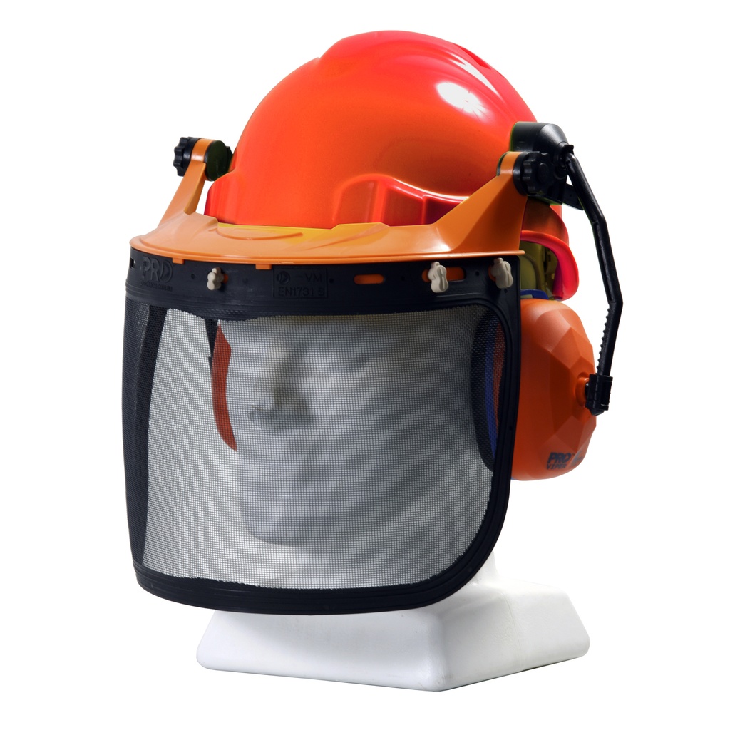 [TN1FC-NO] TUFF NUT Forestry Combo Kit, comes with PINLOCK Hard Hat, Browguard Attachment, Ear Muff and Mesh Visor, NEON ORANGE