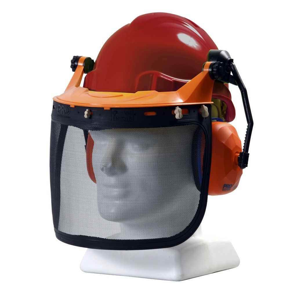 [TN1FC-RED] TUFF NUT Forestry Combo Kit, comes with PINLOCK Hard Hat, Browguard Attachment, Ear Muff and Mesh Visor, RED