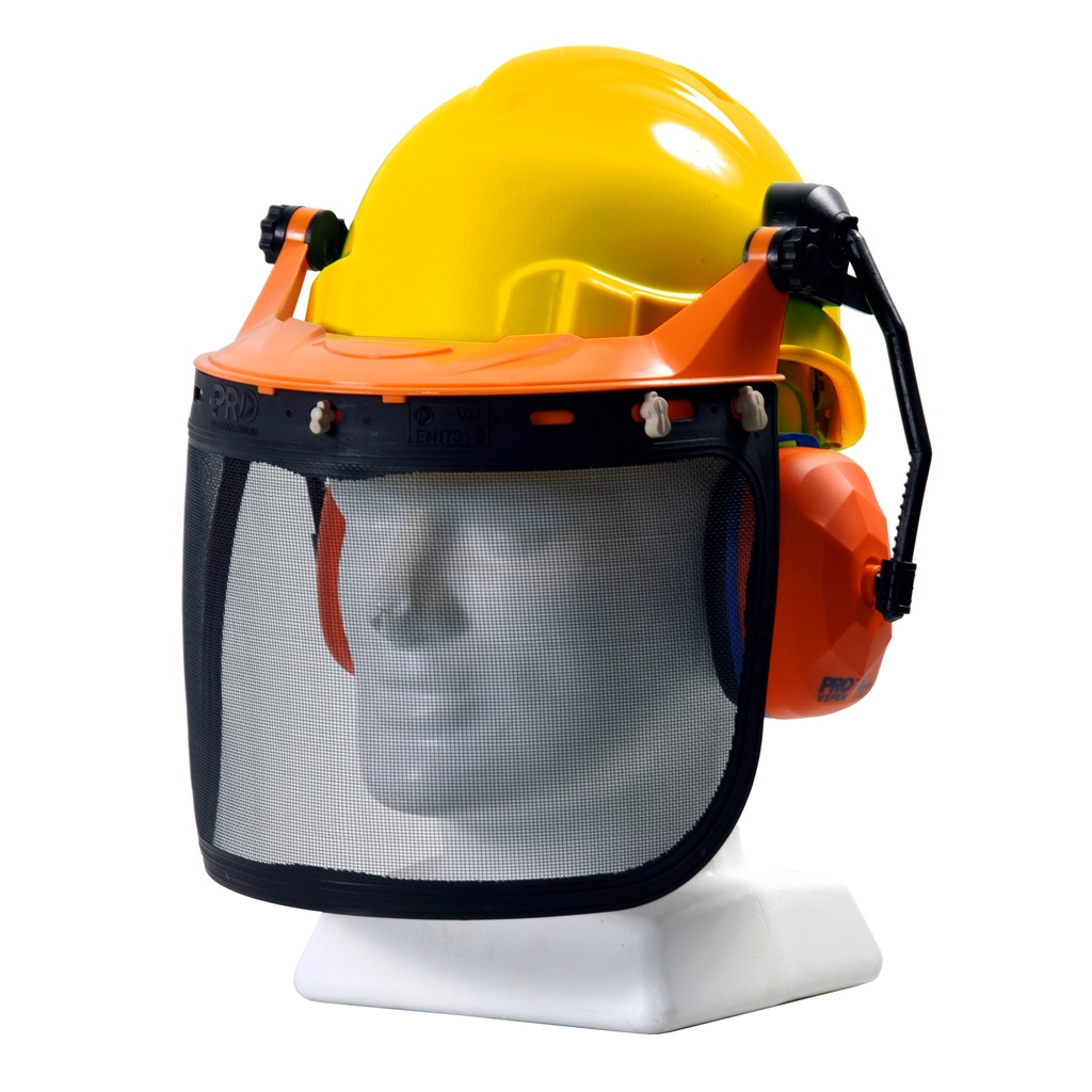 [TN1FC-Y] TUFF NUT Forestry Combo Kit, comes with PINLOCK Hard Hat, Browguard Attachment, Ear Muff and Mesh Visor - Yellow
