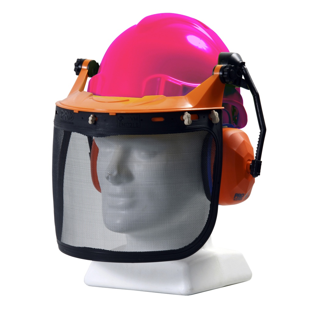 [TN1FC-P] TUFF NUT Forestry Combo Kit, comes with PINLOCK Hard Hat, Browguard Attachment, Ear Muff and Mesh Visor - Pink
