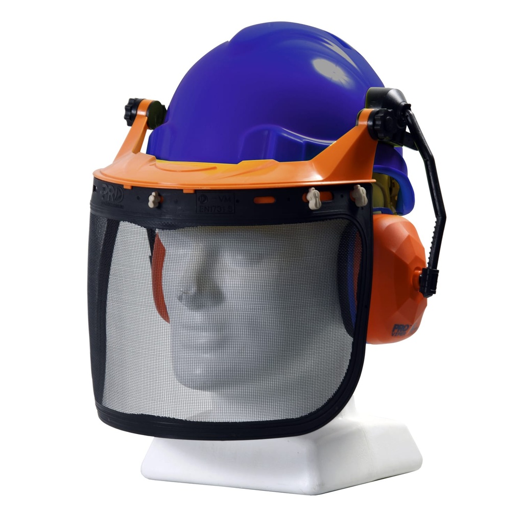 [TN1FC-B] TUFF NUT Forestry Combo Kit, comes with PINLOCK Hard Hat, Browguard Attachment, Ear Muff and Mesh Visor - Blue