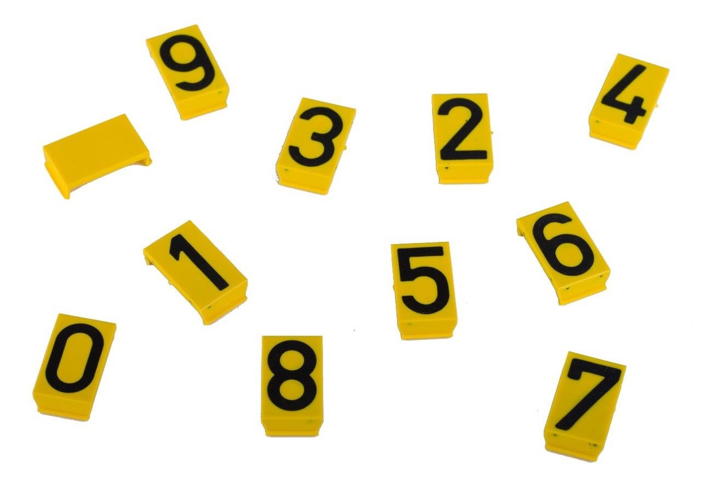 Numerals Yellow 25Mm No. 0 - Pack of 100
