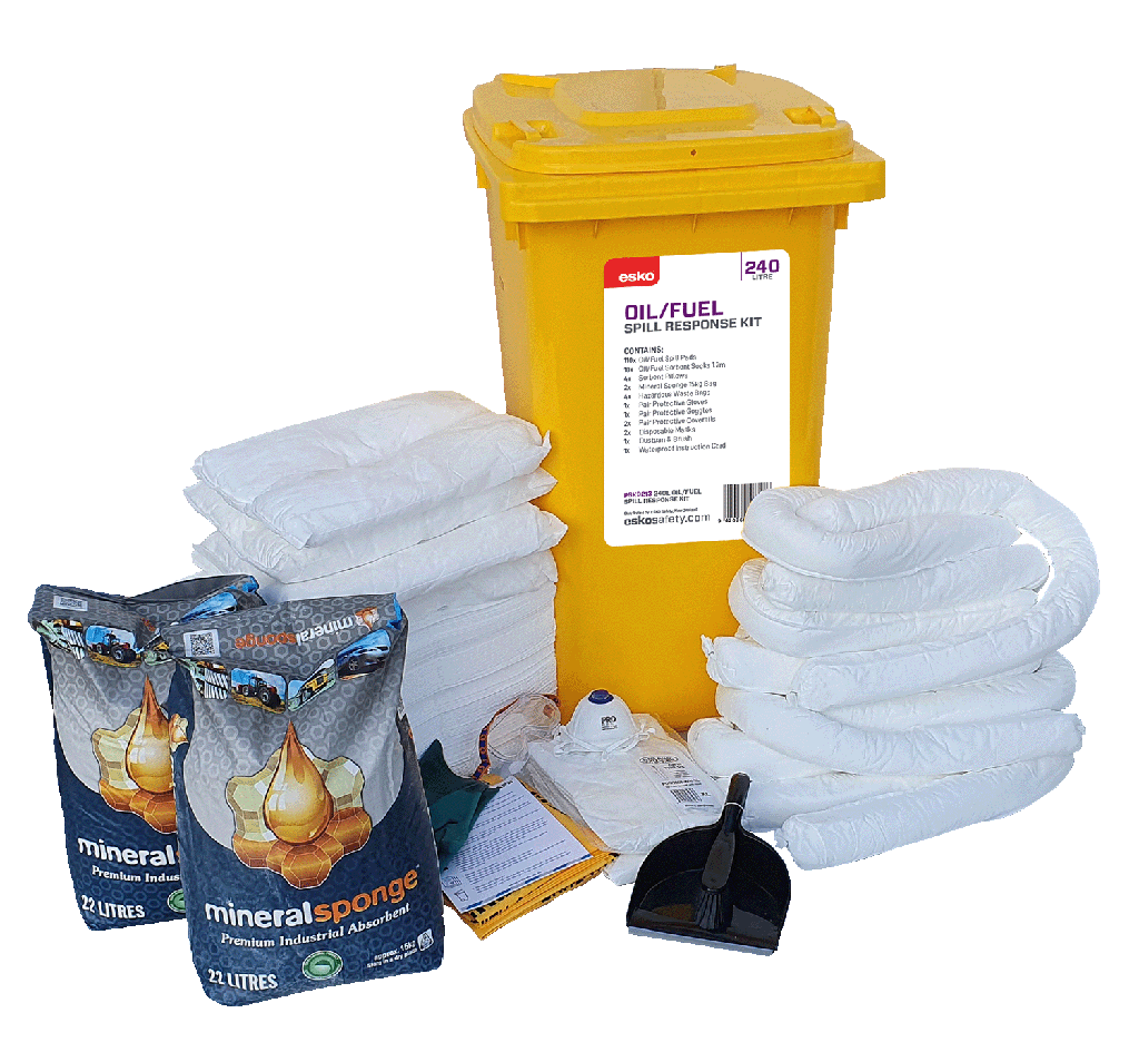 [PSK9213] ESKO - Oil/Fuel Spill Kit - 240L Mobile (Wheelie Bin) YELLOW