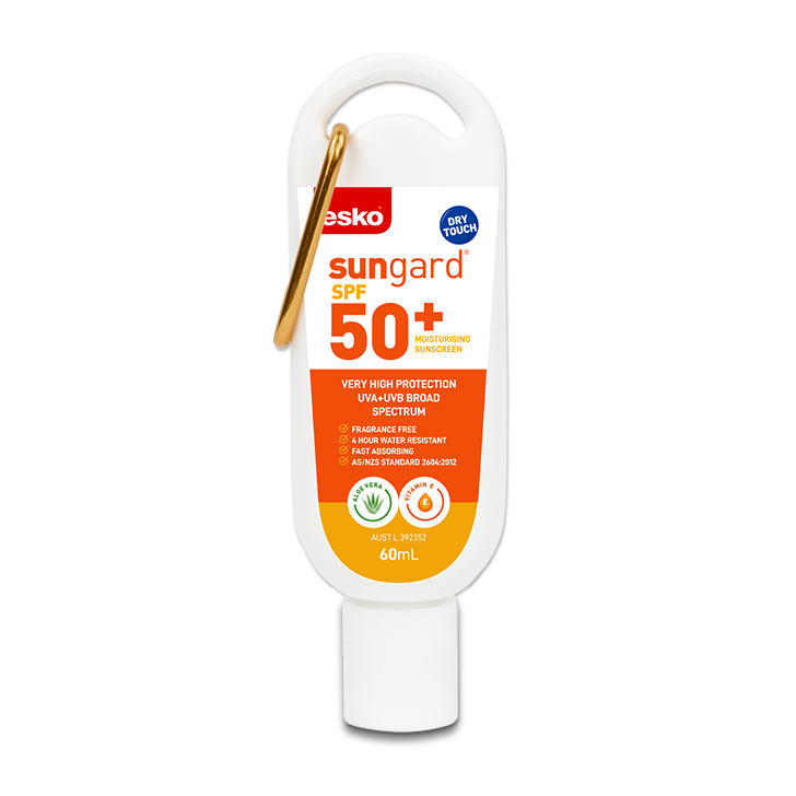 [SG50-60] SunGard SPF 50+ Sunscreen, 60ml Bottle with Carabiner Clip