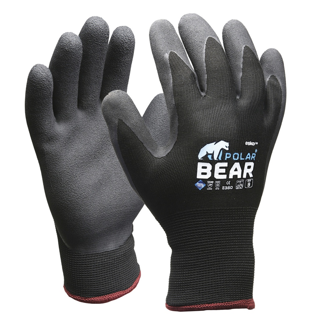 BLACK Polar Bear Thermal Double Lined Winter Glove, Size 8 (Medium) Header Carded - Pack of 12