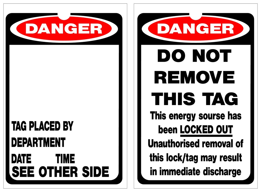 ISOLOCK Lockout Tag - Danger with Black Space - PK/25 Tags