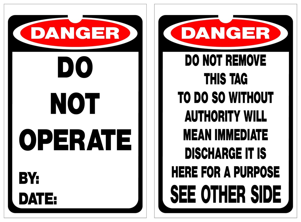 ISOLOCK Lockout Tag - Danger Do Not Operate - PK/25 Tags (VL7208)