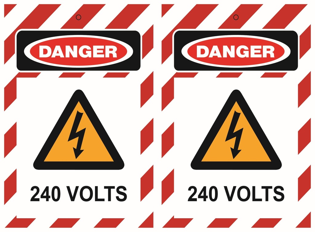 ISOLOCK Lockout Tag - Danger 240 Volts- PK/25 Tags - Pack of 25