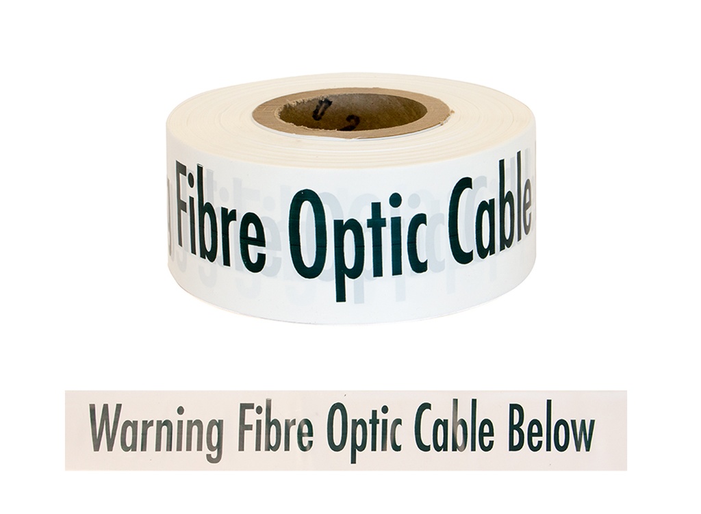 Trench Warning Tape - Fibre Optic Cable 75Mm X 250M (White)