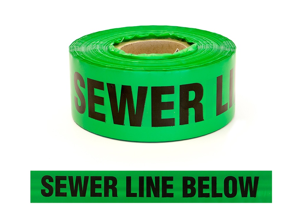 [BW-SM] Trench Warning Tape - Sewer Main Below 75Mm X 250M (Green)