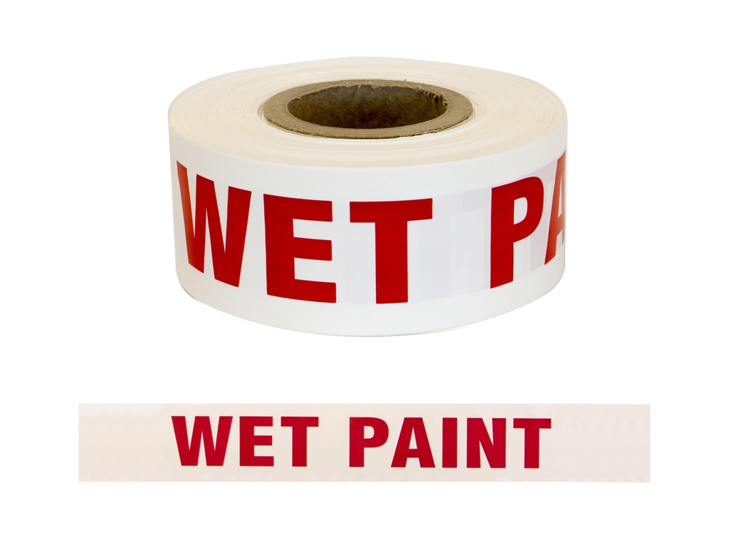 Warning Tape - Wet Paint 75Mm X 250M (White)