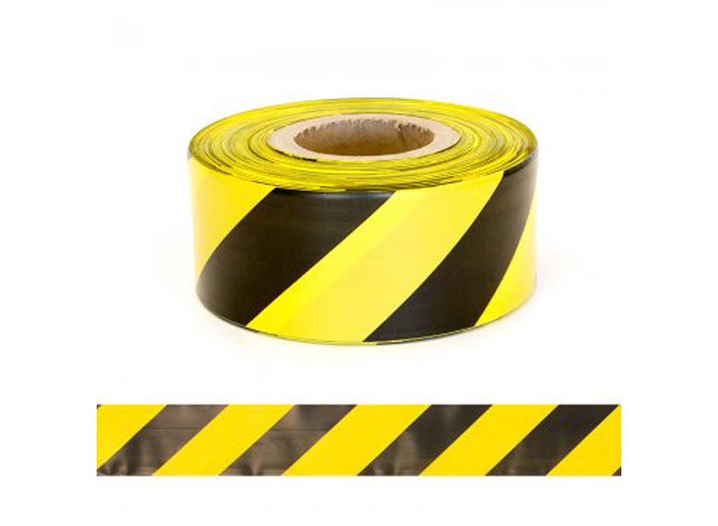[BW-YBP] Warning Tape - Yellow/Black Paralellogram 75Mm X 250M