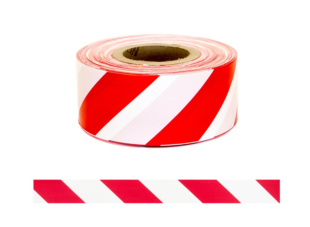 [BW-RWP] Warning Tape - Red/White Parallelogram 75Mm X 250M