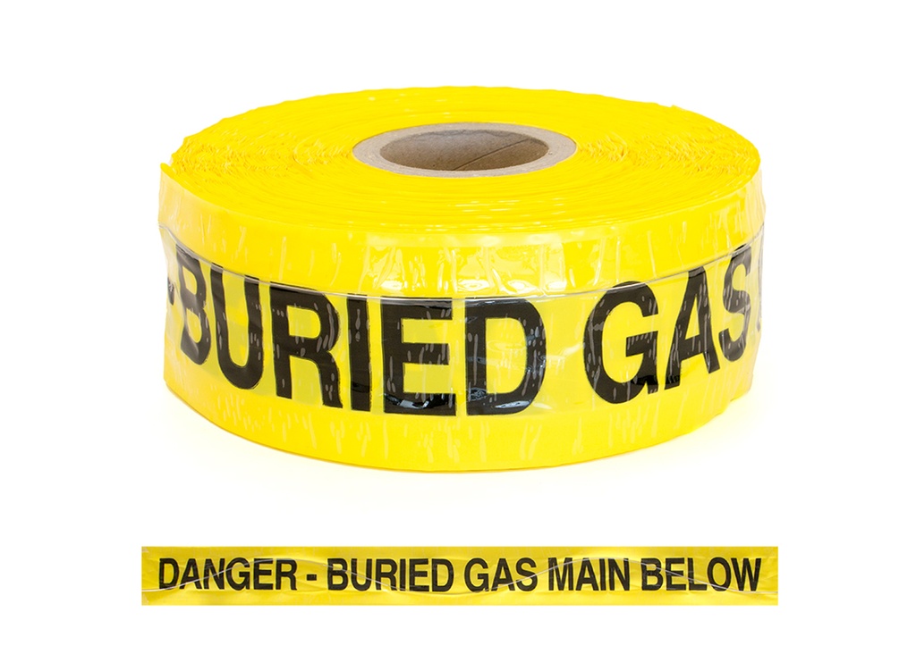 [SI-DW100-GAS] Wavelay Detectatape - Danger Buried GAS Main Below 100MM X 250M (Yellow)