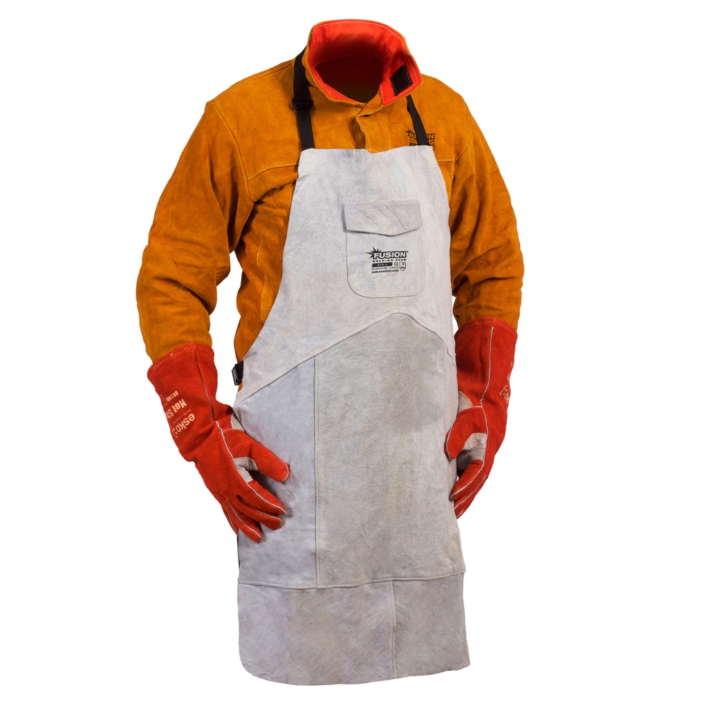 [EFA-L] FUSION Chrome Leather Welders Apron, Kevlar Stitched, Size Large (93cm x 58cm)
