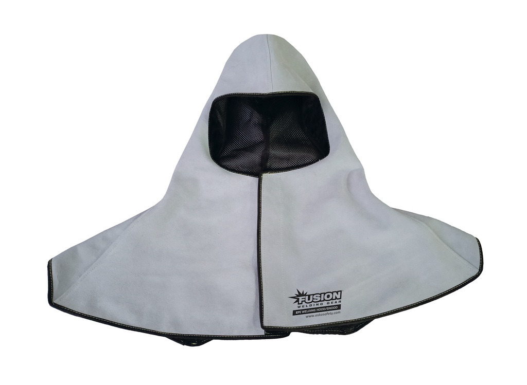[EFC] FUSION Welders Hood/Snood Grey leather, Kevlar stitched