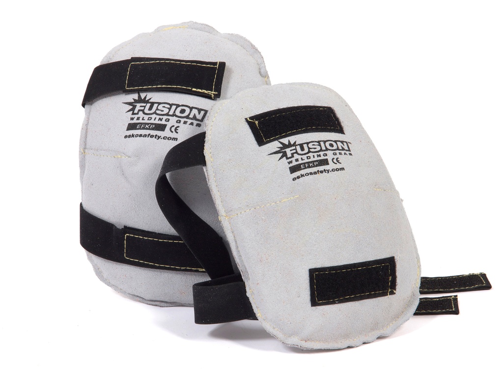 [EFKP] FUSION Chrome Leather Kneepads, Elastic Straps, Kevlar Stitched, One Size Fits All