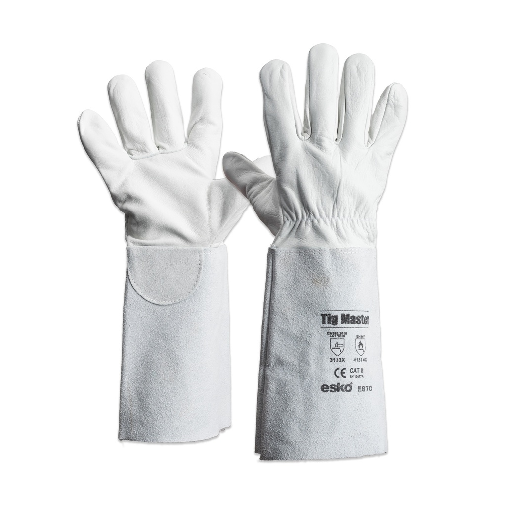 [E670] 'TIG-MASTER', Premium Tig Welders Glove, Cow grain, wingback thumb,39cm, safety cuff - Pack of 12