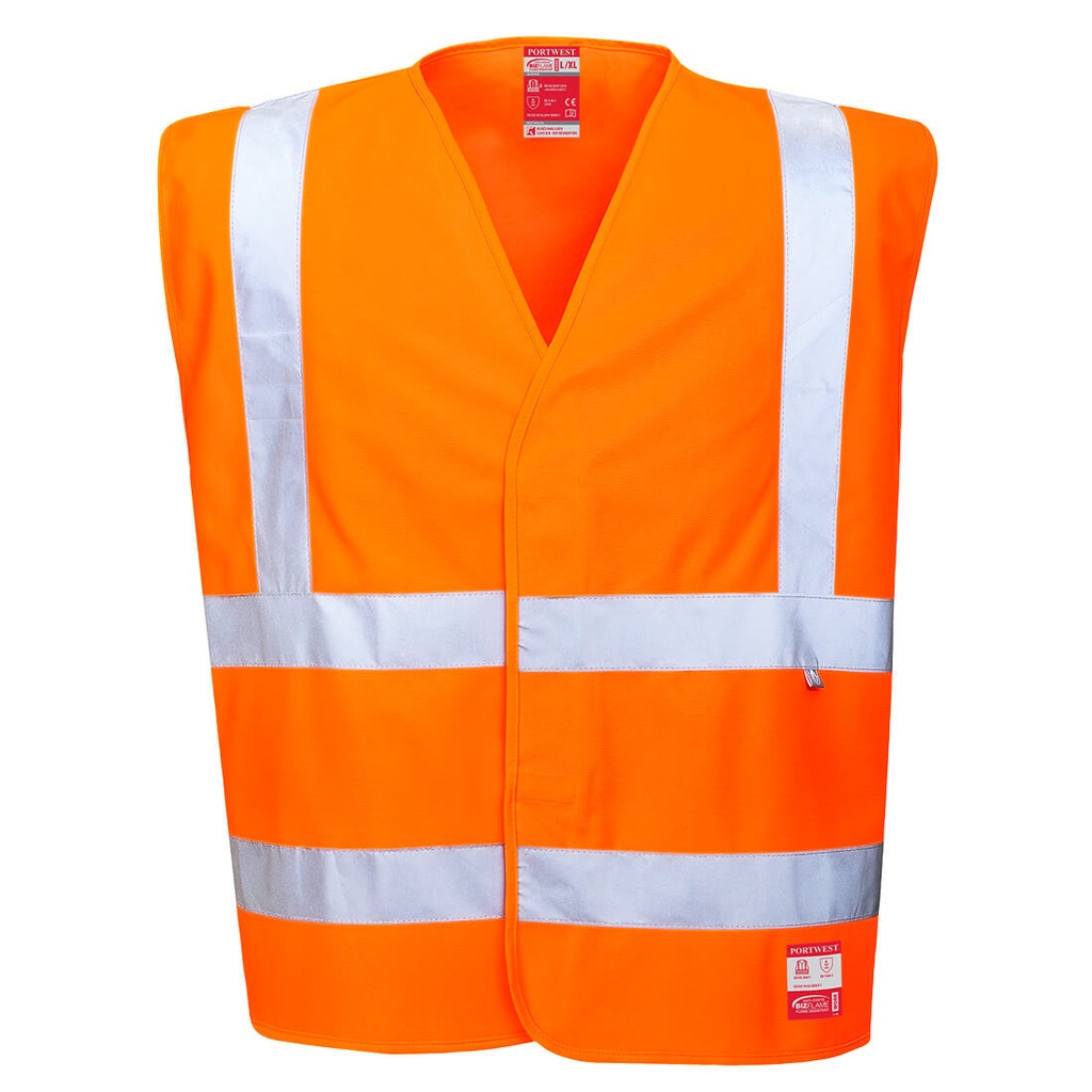 [FR71ORRS/M] Bizflame Hi-Vis Anti-Static FR Vest (Orange, S/M)